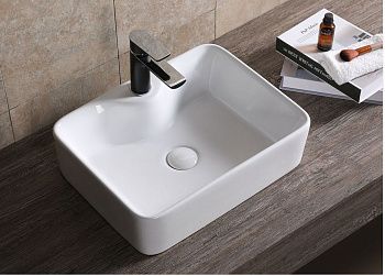 Раковина из сантехнического фарфора Cerutti SPA CR0094 50х40 накладная цвет белый 1 отверстие под смеситель
