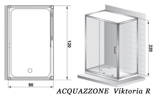 Душевая кабина Acquazzone Viktoria 120SL-R с паром 120х90 прямоугольная с крышей ориентация правая - фото 3