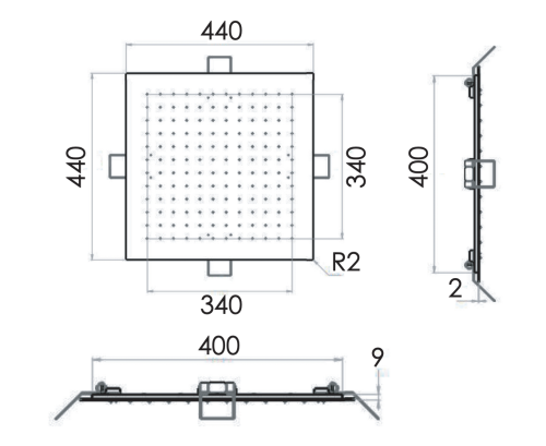 Верхний душ Remer 357EFS44NO черный матовый - фото 2