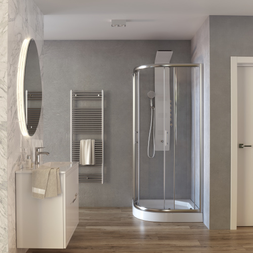 Душевой уголок Taliente TA-09091-1CP 90х90 стекло прозрачное профиль хром глянцевый без поддона - фото 3