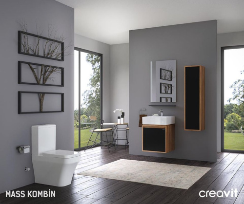 Чаша унитаза напольная Creavit Solo SO361-11CB00E-0000 цвет белый без бачка без сиденья душевой смыв - фото 4