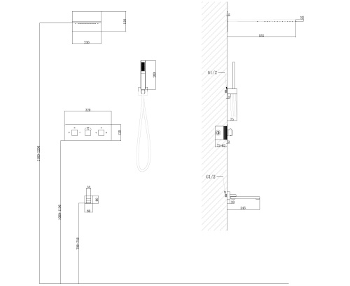 Душевая система ABBER AF8253 встраиваемая в стену с термостатом - фото 3