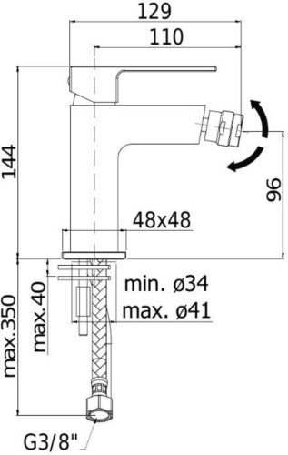 Смеситель Paffoni Elle EL131NO на биде черный - фото 3