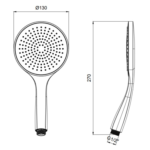 Душевая лейка Almar E082116.NB круглая - фото 2
