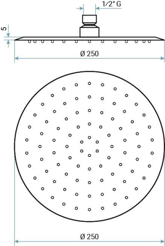 Душевая антикальцевая головка Emmevi C06650INmm250 цвет зачищенный никель - фото 2