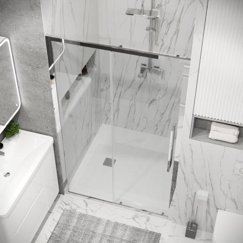 Душевая дверь Grossman Cosmo 100.K33.02.120.10.00 120х195 стекло прозрачное профиль хром глянцевый - фото 5