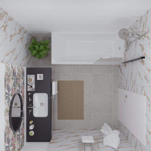 Душевая шторка на ванну Тритон Соло-Блэк Щ0000051154 75х140 стекло прозрачное профиль черный ориентация универсальная - фото 5