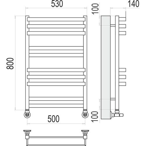 Полотенцесушитель Terminus 4630080268388 53х80 водяной хром - фото 3