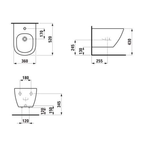 Биде Laufen LUA 8.3008.1.000.302.1 подвесное - фото 2