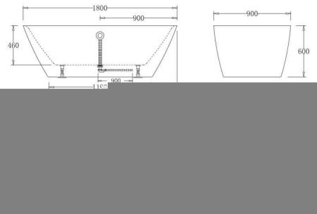 Ванна акриловая BelBagno BB68-1800 180х90 отдельностоящая овальная с ножками