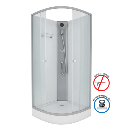 Душевая кабина Niagara Eco E90/13/MT/BK 90х90 четверть круга без крыши ориентация универсальная