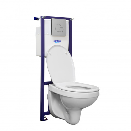 Комплект унитаз с инталляцией и клавишей смыва Santeri Альфа 138159S0000B0 - фото 2
