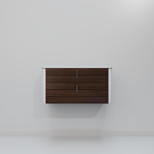 Тумба с раковиной Art Decco Gabriella (Габриелла) AGB08W24S100 80x45x40 подвесная цвет черный орех - фото 4