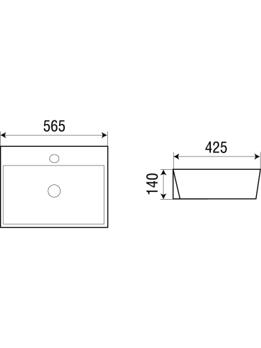 Раковина из санфаянса WeltWasser WW SK 10000003864 57х43 подвесная цвет белый глянцевый 1 отверстие под смеситель - фото 2