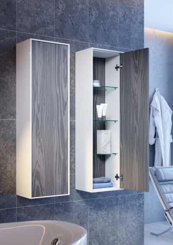 Шкаф-пенал Aqwella Y GEN0535W 35х25х120 подвесной цвет белый - фото 3