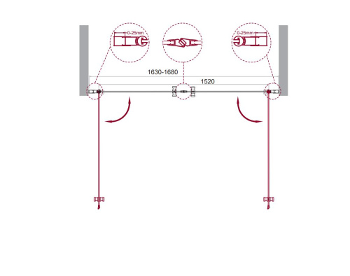 Душевая дверь BelBagno ETNA ETNA-B-2-170-C-Cr 170х195 стекло прозрачное профиль хром глянцевый - фото 2