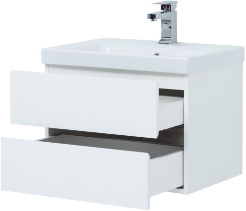 Комплект мебели: тумба с раковиной + зеркало Aquanet Беркли 50х40х138,2 подвесной - фото 3