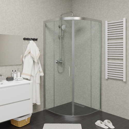 Душевой уголок Cerutti SPA VIVA90 N 90х90 стекло прозрачное профиль хром глянцевый без поддона - фото 4