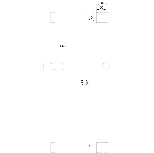 Душевая штанга Wonzon & Woghand WW-SL03-MW белый - фото 2