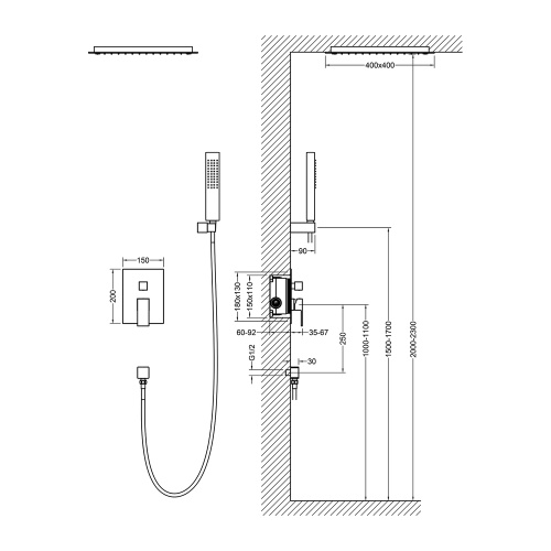 Душевая система Timo Selene SX-2029/00SM встраиваемая в стену - фото 2
