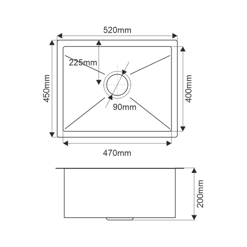Кухонная мойка Melana ProfLine MLN-R5245HK 52х45 цвет сатин поверхность матовая - фото 2