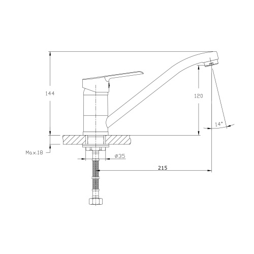 Смеситель для кухни Rush Victoria VI7135-27 на мойку хром - фото 2