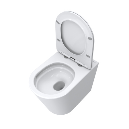 Унитаз приставной BelBagno FLAY BB1003CB-TOR/SC белый с сиденьем микролифт безободковый смыв торнадо