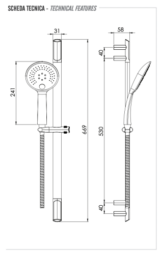 Душевой гарнитур Remer Vanity 317V315P3 настенный цвет хром - фото 2