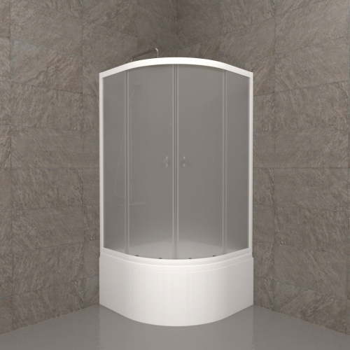 Душевой уголок Тритон Ультра Щ0000065752 90х90 стекло матовое профиль белый с поддоном - фото 3