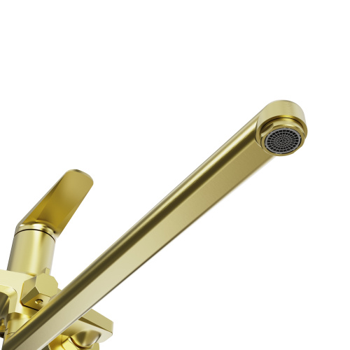 Смеситель для ванны Tokito KIN TOK-KIN-1015 настенный брашированное золото - фото 5
