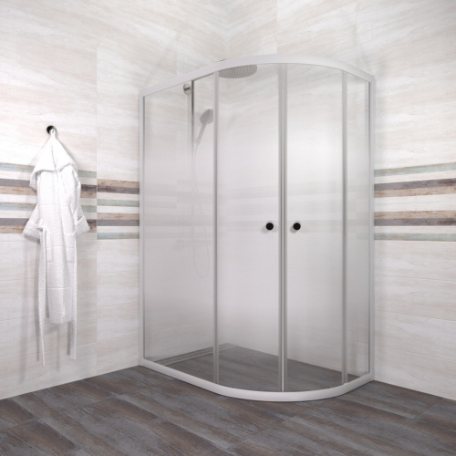 Душевой уголок Тритон Коралл-Лайт Щ0000068953 120х80 стекло прозрачное с рисунком профиль белый без поддона - фото 3