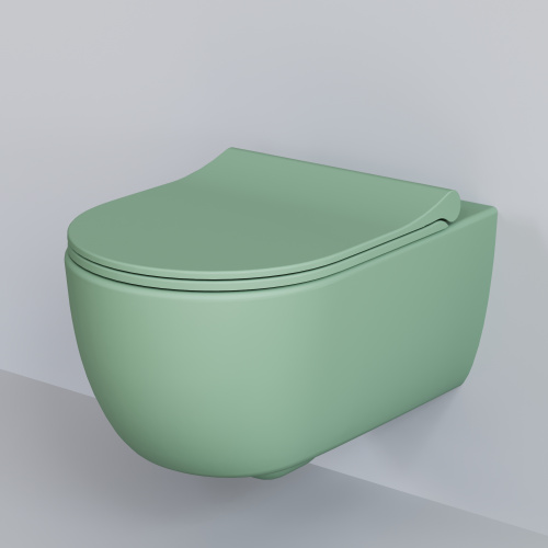 Унитаз подвесной Ambassador Abner 103T21001R-102T21001S мятный матовый с сиденьем - фото 2