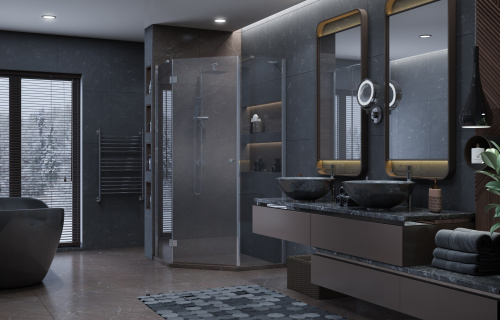 Душевая шторка на ванну Ambassador Bath Screens 16041110R 90х140 стекло прозрачное профиль хром глянцевый ориентация правая - фото 3