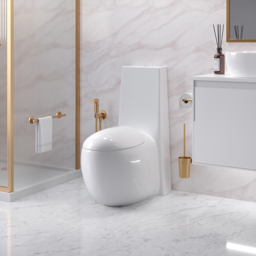 Унитаз напольный с бачком Grossman Solis GR-4424 белый с сиденьем микролифт безободковый каскадный смыв - фото 5