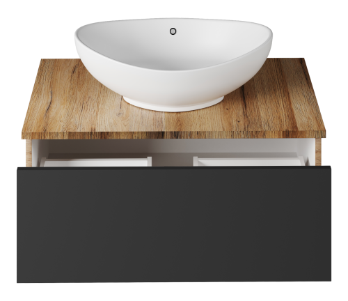 Тумба под раковину Misty Ива П-Ива-01080-481Я 80х45х30 подвесная цвет серый/коричневый - фото 3