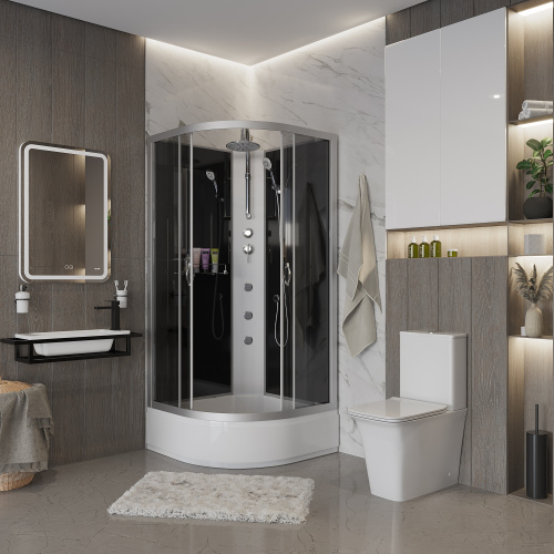 Душевая кабина Niagara Classic 35031434BKTG 80х80 четверть круга без крыши ориентация универсальная - фото 3