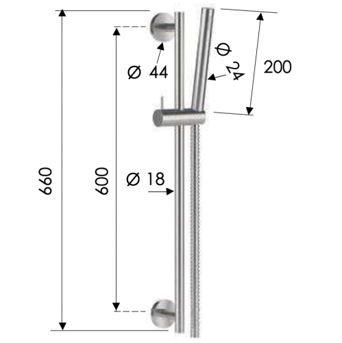 Душевой гарнитур Remer X Style Inox SS317M317MM настенный цвет нержавеющая сталь - фото 2