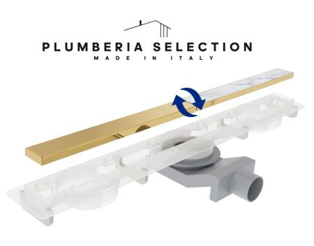 Душевой лоток Plumberia Selection PSM MODULAR PSM90OR 90х5 золото