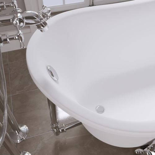Ванна акриловая Grossman Retro GR-1002 162х71 отдельностоящая овальная с ножками - фото 4