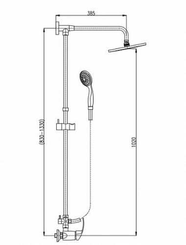 Смеситель для душа MISSISSIPPI MS081.5/5 настенный хром - фото 2