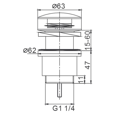 Донный клапан с переливом для раковины Frap F62-7 - фото 2