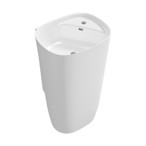 Раковина из сантехнического фарфора Lavinia Boho Bathroom Sink 33311126 50х50 напольная цвет белый 1 отверстие под смеситель - фото 2