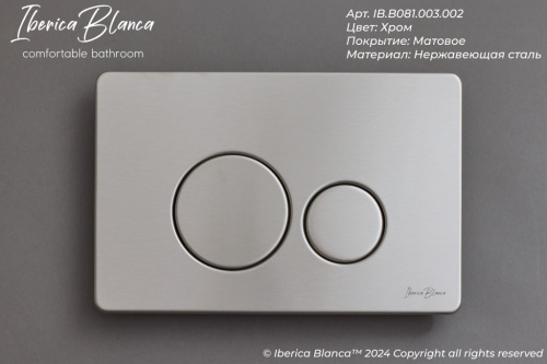 Клавиша смыва механическая Iberica Blanca INOX-O IB.B081.003.002 цвет серый - фото 2