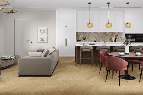 Кварцвиниловая плитка Damy Floor CHEVRON LVT DF03-Ch-LVT Тюильри толщина 0.25 см 43 класс 600х127 - фото 3
