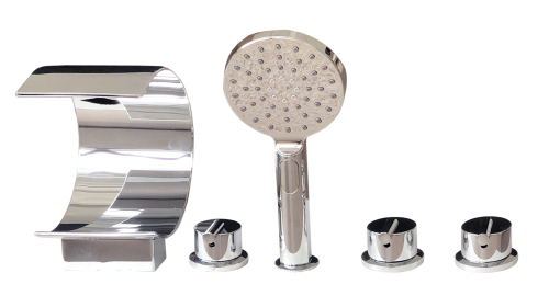 Смеситель Royal Bath HARDON RB611 на борт ванны серебро