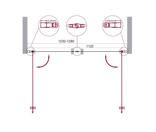 Душевая дверь BelBagno ETNA ETNA-B-2-130-C-Cr 130х195 стекло прозрачное профиль хром глянцевый - фото 2