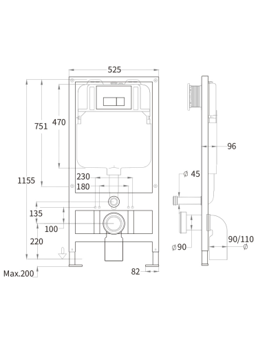 Инсталляция для унитаза WeltWasser WW BAMBERG 525 (10000010287) - фото 2