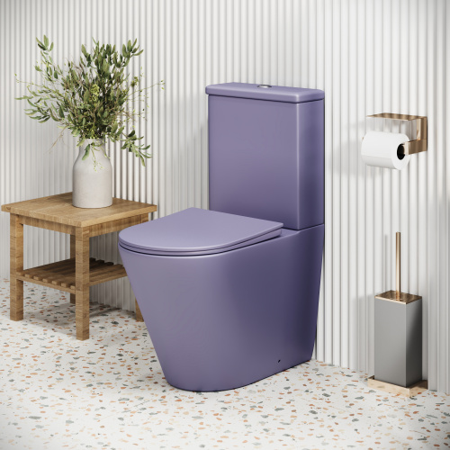 Унитаз напольный с бачком Grossman Color GR-4480LIMS фиолетовый матовый с сиденьем безободковый каскадный смыв - фото 5