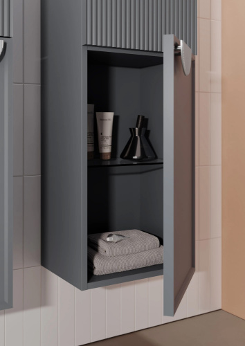 Шкаф-пенал Orka Molino 3006329 40х32х138 подвесной цвет антрацит матовый - фото 4