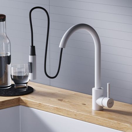 Смеситель для кухни Dorff Logic D3007533 на мойку белый